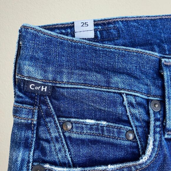 Citizens of Humanity high rise skinny jeans with cutoff frayed raw hem front cut - Picture 10 of 10